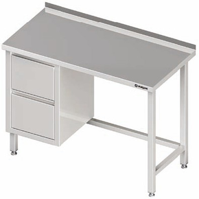 Stół przyścienny z blokiem dwóch szuflad po lewej stronie 1100x600x850 mm | STALGAST, 980246110