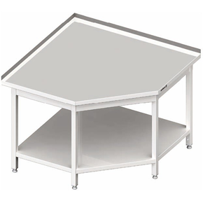Stół przyścienny narożny z półką 700x700x850 mm | STALGAST, 980127070