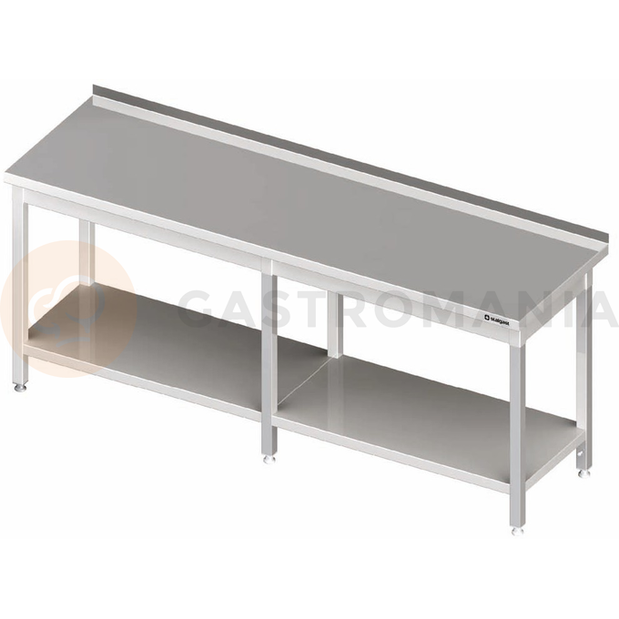 Stół przyścienny z półką, wzmocniony 2000x700x850 mm | STALGAST, 980057200