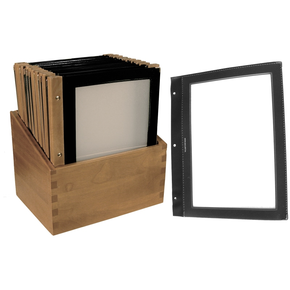 Pudełko z drewna z 20 kartami menu | CONTACTO, 5830/242