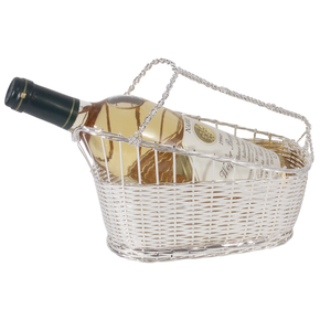 Koszyk z posrebrzanego stopu cynku na wino 240x110x180 mm | CONTACTO, Silver Line