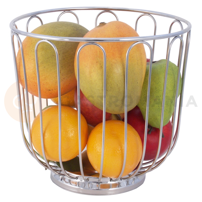 Koszyk ze stali nierdzewnej do pieczywa lub owoców, średnica 215 mm | CONTACTO, 2077/200