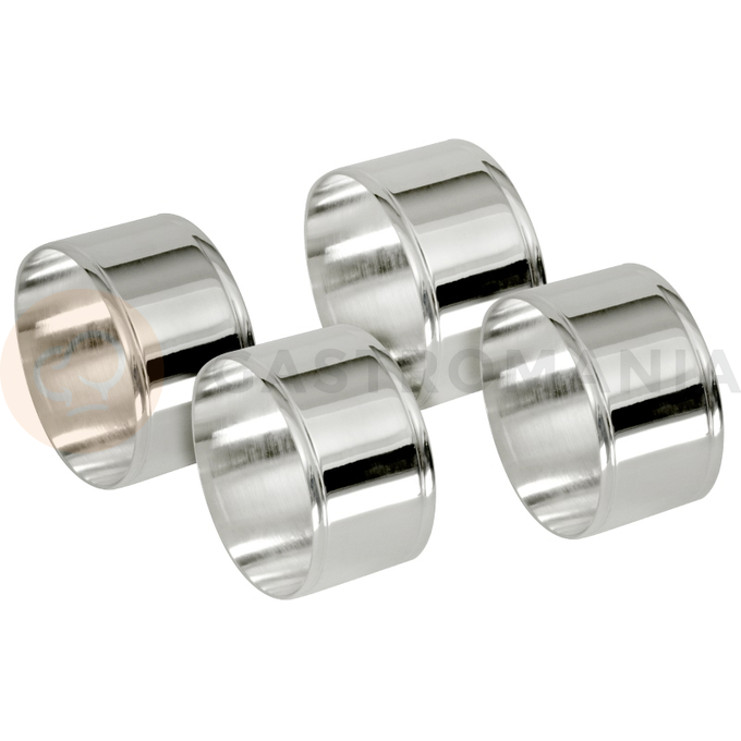 Pierścienie posrebrzane do serwetek, średnica 40 mm, komplet 4 sztuk | CONTACTO, Silver Line
