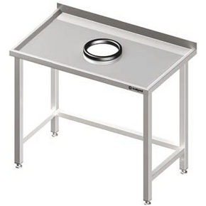 Stół przyścienny z otworem na odpady kuchenne 1300x700x850 mm | STALGAST, 980927130