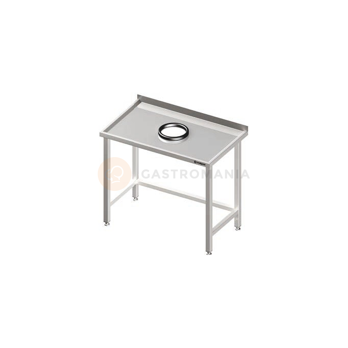 Stół przyścienny z otworem na odpady kuchenne 1000x600x850 mm | STALGAST, 980926100