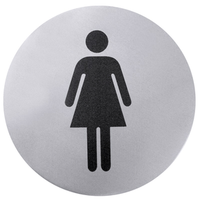 Tabliczka samoprzylepna ze stali nierdzewnej, piktogram „Kobiety” | CONTACTO, 7661/003