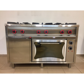 Kuchnia gazowa z piekarnikiem gazowym GN1/1, 6 palników, 130x70x85 cm, 36,5 kW | EGAZ, TG-6732/PG-1