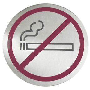 Tabliczka samoprzylepna ze stali nierdzewnej, piktogram „Zakaz palenia” | CONTACTO, 7664/001