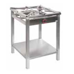 Taboret gazowy z półką 60x60x85 cm, 1 palnik: 5 kW, wysoki | EGAZ, TGO-105.II