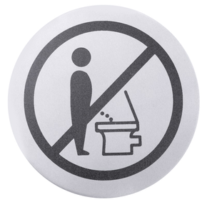 Tabliczka samoprzylepna ze stali nierdzewnej, piktogram „Zakaz sikania do toalety” | CONTACTO, 7661/006