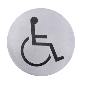 Tabliczka samoprzylepna ze stali nierdzewnej, piktogram „Niepełnosprawni” | CONTACTO, 7661/005
