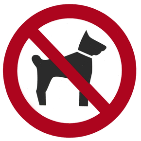 Tabliczka, piktogram: „Zakaz wprowadzania psów”, średnica 100 mm | CONTACTO, 7675/013