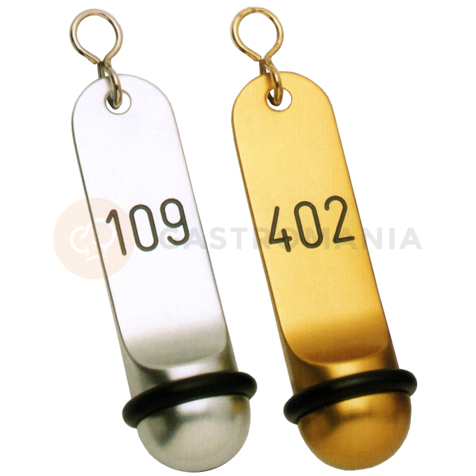 Zawieszka aluminiowa z numerem na klucz, kolor złoty 30x115 mm | CONTACTO, 7655/820