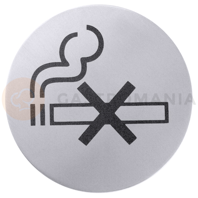 Tabliczka samoprzylepna ze stali nierdzewnej, piktogram „zakaz palenia” | CONTACTO, 7663/001