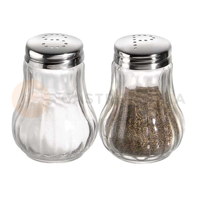Zestaw 2 szklanych pojemników na sól i pieprz | APS, 40501