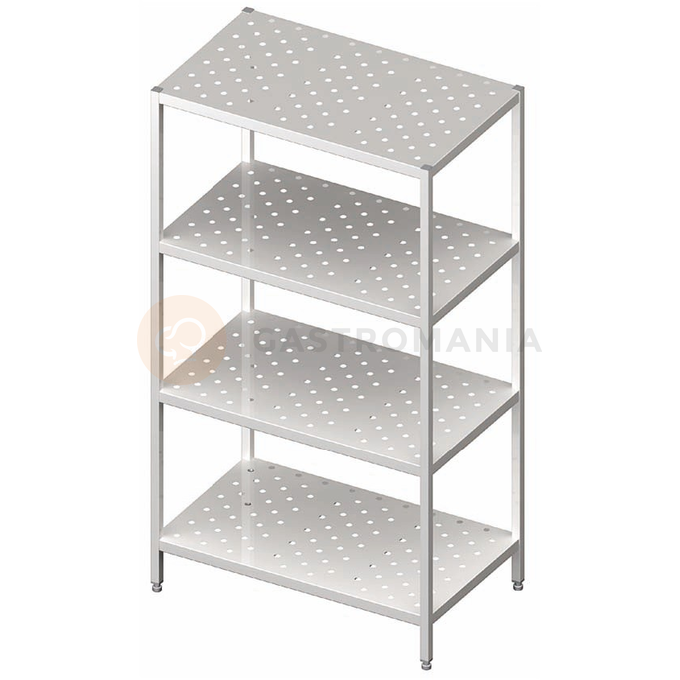 Regał magazynowy, cztery półki perforowane 1200x600x1800 mm | STALGAST, 981866120