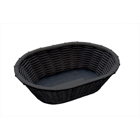 Owalny koszyk z polipropylenu, czarny, 23x17 cm | APS, Wicker Look