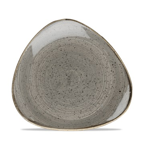 Szary trójkątny talerz, ręcznie zdobiony 19,2 cm | CHURCHILL, Stonecast Peppercorn Grey