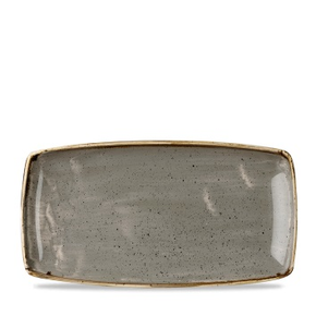 Szary prostokątny półmisek, ręcznie zdobiony 35 cm x 18,5 cm | CHURCHILL, Stonecast Peppercorn Grey