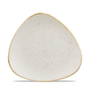 Biały trójkątny talerz, ręcznie zdobiony 22,9 cm | CHURCHILL, Stonecast Barley White