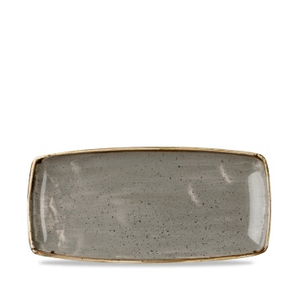 Szary prostokątny półmisek, ręcznie zdobiony 29,5 cm x 15 cm | CHURCHILL, Stonecast Peppercorn Grey