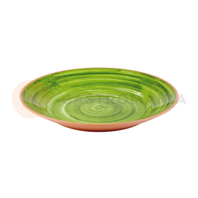 Okrągły talerz z melaminy imitujący terakotę, zielony 32 cm | APS, La Vida
