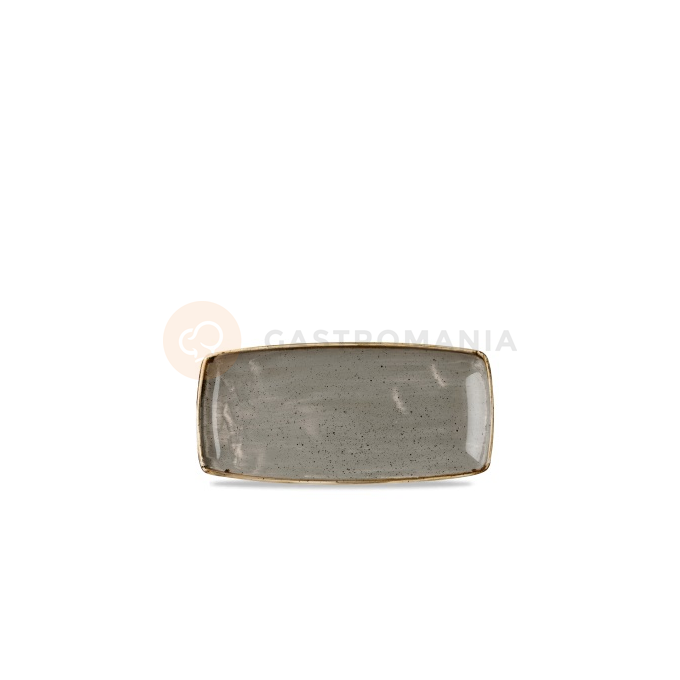 Szary prostokątny półmisek, ręcznie zdobiony 29,5 cm x 15 cm | CHURCHILL, Stonecast Peppercorn Grey