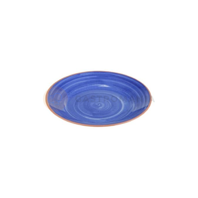 Okrągły talerz z melaminy imitujący terakotę, niebieski 32 cm | APS, La Vida