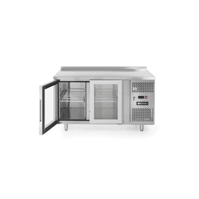 Stół chłodniczy dwudrzwiowy przeszklony z agregatem bocznym 136x70x85 cm | HENDI, Profi Line