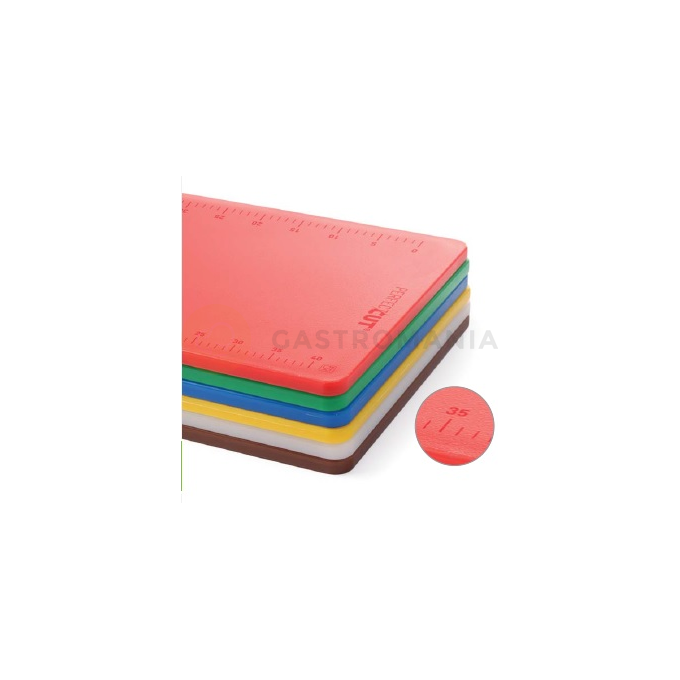 Deska do krojenia z miarką 50x38x1,2 cm, czerwona | HENDI, Perfect Cut