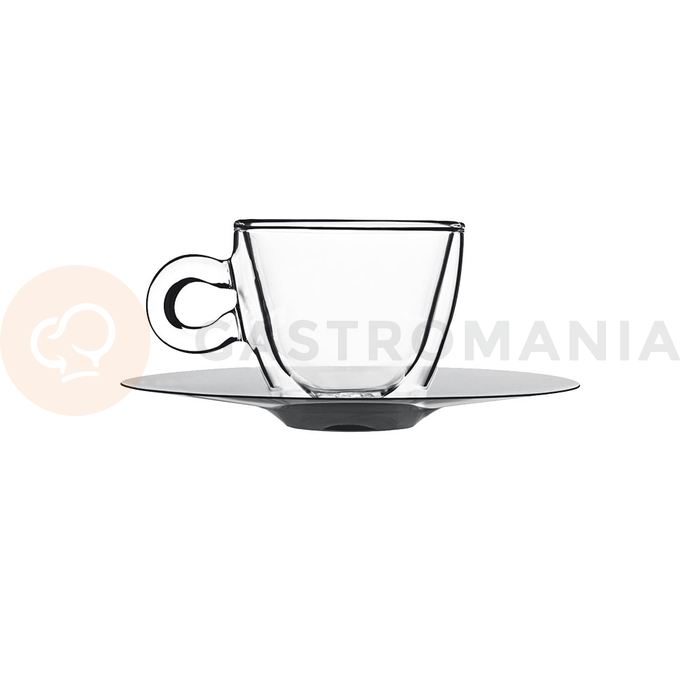 Filiżanka szklana do espresso ze spodkiem 0,065 l | LUIGI BORMIOLI, 400901