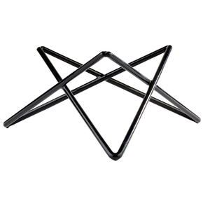 Czarny, geometryczny stand bufetowy o średnicy 20 cm i wysokości 10,5 cm | APS, Prisma