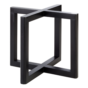 Drewniany, czarny geometryczny stand bufetowy 20 x 20 cm, akacja | APS, Wood
