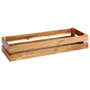 Drewniana skrzynka 2/4 GN 55,5 x 18,5 cm, akacja | APS, Superbox GN 2/4