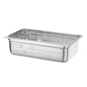 Pojemnik GN 1/1 150 mm ze stali nierdzewnej, perforowany | HENDI, Profi Line