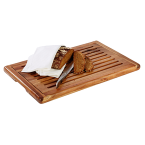 Deska do krojenia pieczywa z wyjmowaną tacą, 60 x 40 x 2 cm, drewno akacjowe | APS, Akazia