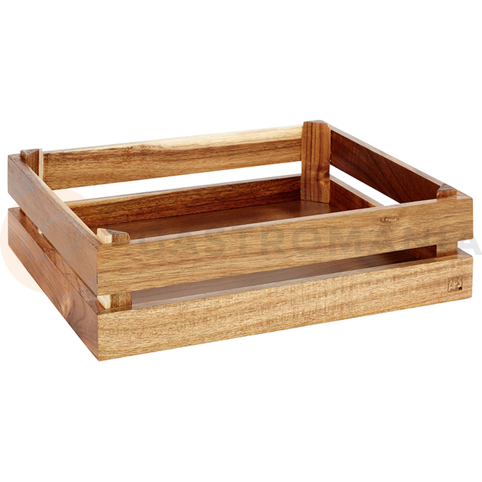 Drewniana skrzynka 1/2 GN 35 x 29 cm, akacja | APS, Superbox GN 1/2