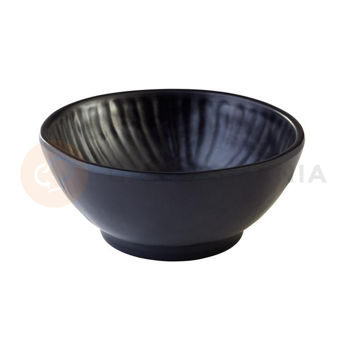 Okrągła miska z czarnej melaminy o średnicy 16 cm | APS, Aiko