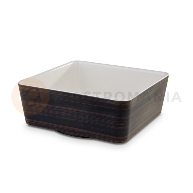 Miska z kremowo-brązowej melaminy imitującej drewno 24 x 24 cm | APS, Universal