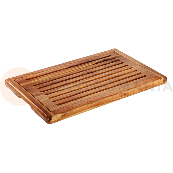 Deska do krojenia pieczywa z wyjmowaną tacą, 47 x 5 x 32 x 2 cm, drewno akacjowe | APS, Akazia