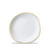 Biały talerz płaski Trace, ręcznie zdobiony 18,6 cm | CHURCHILL, Stonecast Barley White