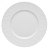 Talerz płaski z białej porcelany, rant zdobiony 22,5 cm | DEGRENNE, Boreal Satin
