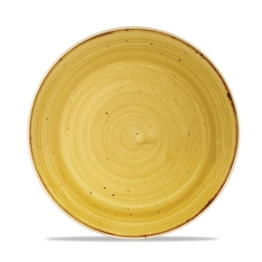 Musztardowy talerz płaski, ręcznie zdobiony 21,7 cm | CHURCHILL, Stonecast Mustard Seed Yellow