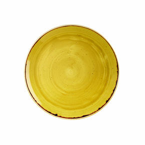 Musztardowy talerz płaski, ręcznie zdobiony 26 cm | CHURCHILL, Stonecast Mustard Seed Yellow
