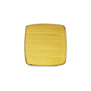 Musztardowy kwadratowy talerz, ręcznie zdobiony 26,8 x 26,8 cm | CHURCHILL, Stonecast Mustard Seed Yellow