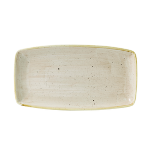 Kremowy prostokątny półmisek, ręcznie zdobiony 35 cm x 18,5 cm | CHURCHILL, Stonecast Nutmeg Cream