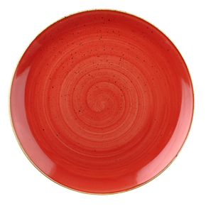 Czerwony talerz płaski, ręcznie zdobiony 32,4 cm | CHURCHILL, Stonecast Berry Red
