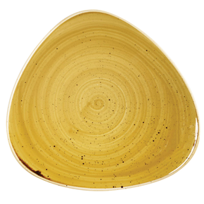 Musztardowy trójkątny talerz, ręcznie zdobiony 19,2 cm | CHURCHILL, Stonecast Mustard Seed Yellow