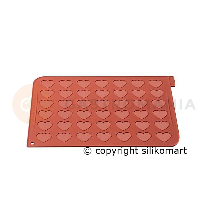Silikonowa mata ze znacznikami w kształcie serduszek, 30x40 cm | SILIKOMART, Heart Macarons