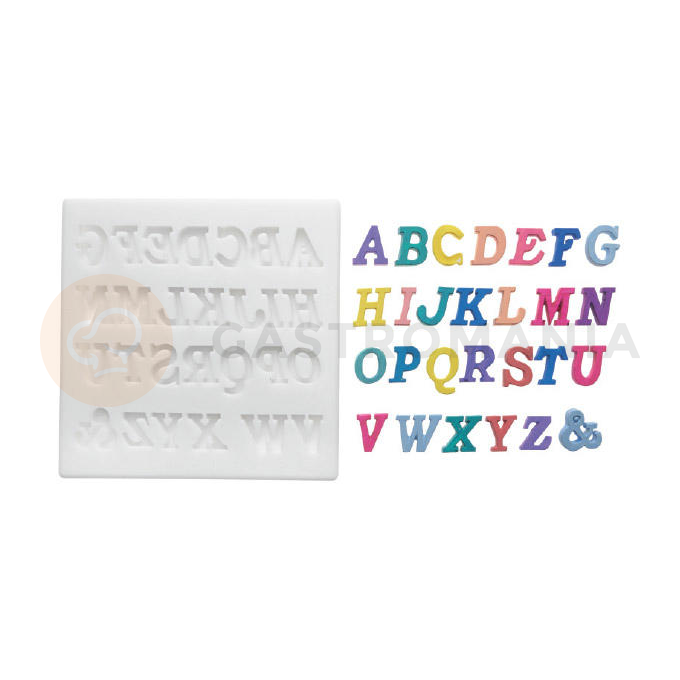Forma do masy cukrowej SLK 328 - alfabet, 18x15 mm | SILIKOMART, Sugarflex Alphabet